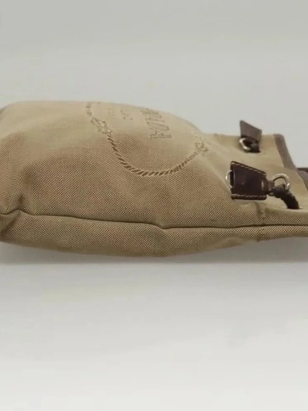 PRADA Shoulder Bag Canvas Beige Auth hk2410 - Picture 3 of 16